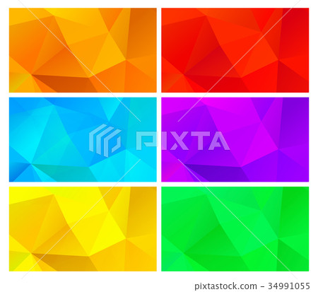 Vector set of abstract polygonal backgrounds Vector set of abstract polygonal backgrounds 34991055