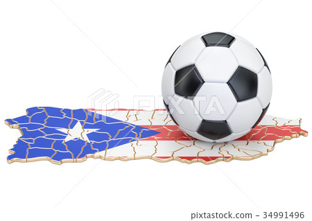 Football ball with map of Puerto Rico concept 34991496