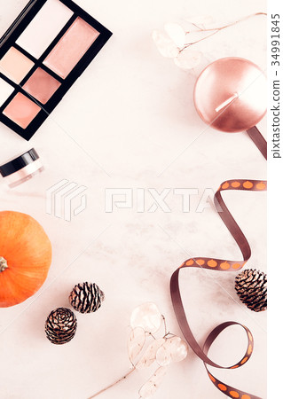 Fall season beauty still life with pumpkin 34991845