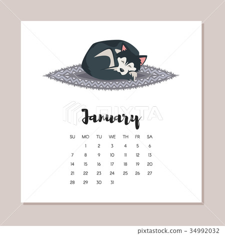 January dog 2018 year calendar  34992032