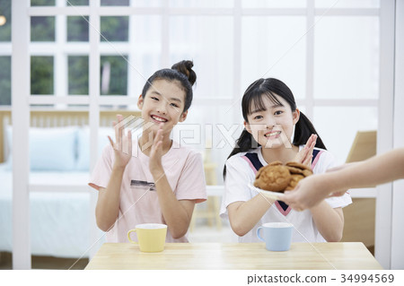 女孩，朋友，少年 34994569