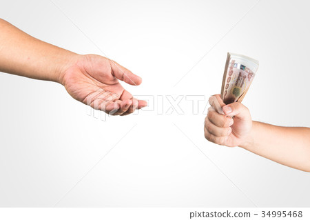 Hand on white background, isolate Hand on white background, isolate 34995468