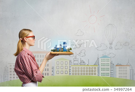 Girl excited with book Girl excited with book 34997264