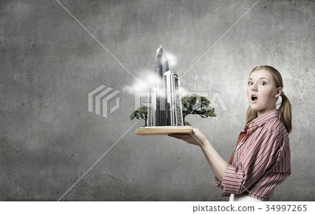 Girl excited with book Girl excited with book 34997265