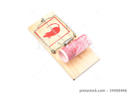 Roll of one hundred New Taiwan Dollar bill in a mo 34998466