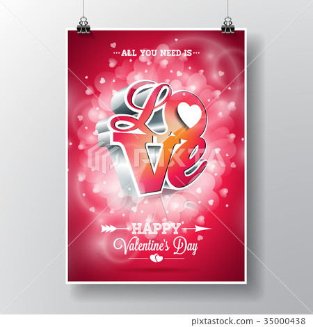 Vector Flyer illustration on a Valentine's Day - Stock Illustration ...