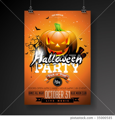 Halloween Party flyer vector illustration 35000585