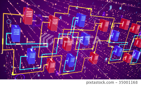 Multicolored Big Data Transfer Process 35001168