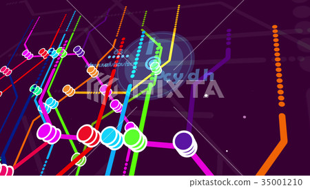 Bright Metro Map Cartoon Bright Metro Map Cartoon 35001210