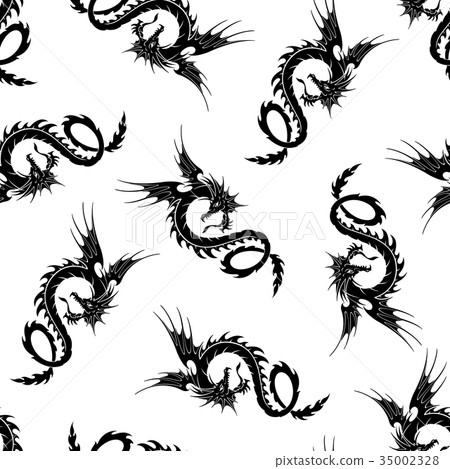 Dragon illustration pattern - Stock Illustration [35002328] - PIXTA