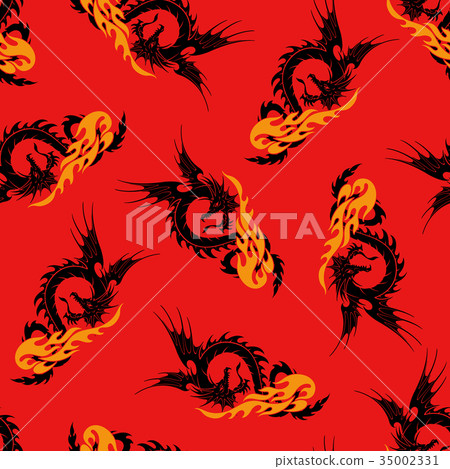 Dragon illustration pattern - Stock Illustration [35002331] - PIXTA