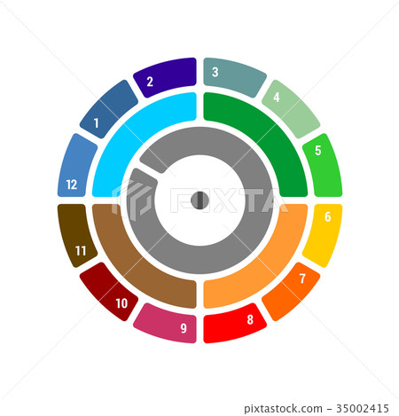 Year round chart with seasons, quarter and months. 35002415