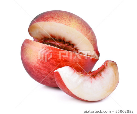 whole and slice of nectarine fruit isolated whole and slice of nectarine fruit isolated 35002882