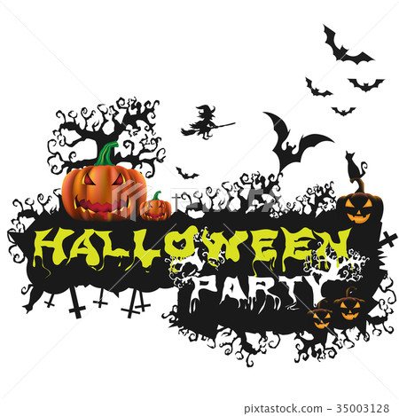 Happy Halloween Poster night background 35003128