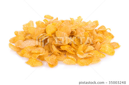 Corn flakes isolated on white background 35003248