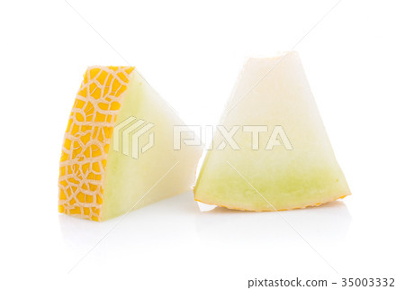 cantaloupe melon isolated on white background 35003332