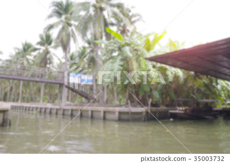 Canal in countryside blur background  35003732