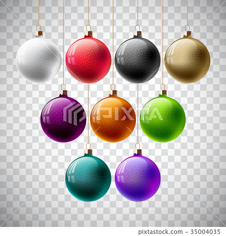 Colorful Vector Christmas Ball Set on a - Stock Illustration [35004035 ...