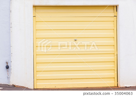 Garage Door Yellow Parking Entrance Garage Door Yellow Parking Entrance 35004063