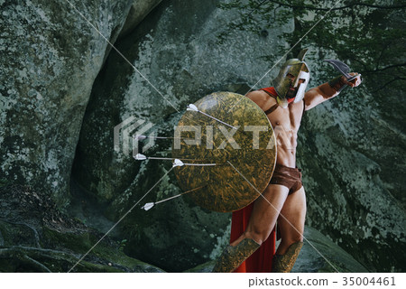Spartan warrior in the woods 35004461