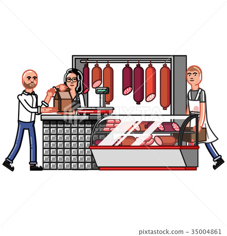 Buy something in meat store 35004861