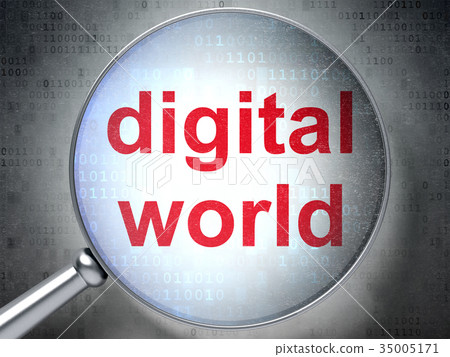 Data concept: Digital World with optical glass 35005171