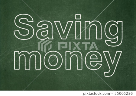 Finance concept: Saving Money on chalkboard 35005286