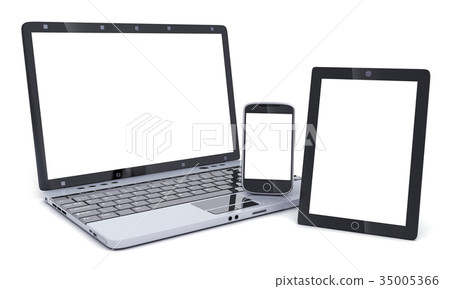 Laptop, phone and PDA empty screen 35005366