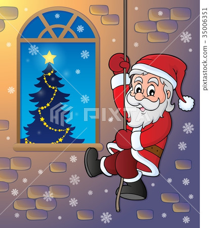 Climbing Santa Claus theme image 2 35006351