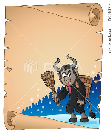 Parchment with Krampus theme 2 Parchment with Krampus theme 2 35006379
