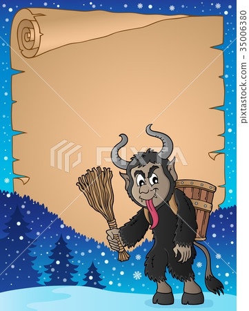 Parchment with Krampus theme 3 35006380