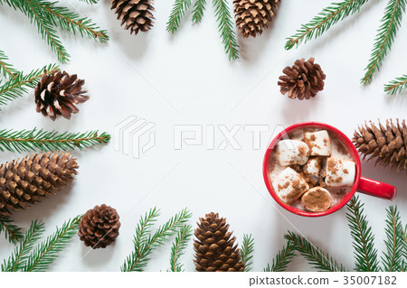 Christmas hot chocolate christmas tree pine cone. Christmas hot chocolate christmas tree pine cone. 35007182