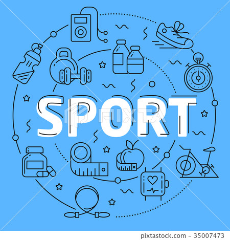 Sport Blue Lines Illustration for prsentation 35007473