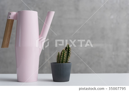 Teapot and plant situating on table Teapot and plant situating on table 35007795