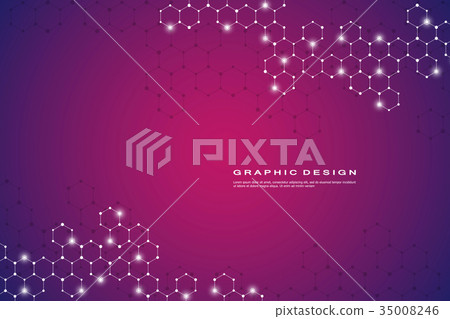 Abstract hexagonal molecule background, genetic Abstract hexagonal molecule background, genetic 35008246