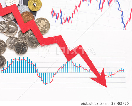 Arrow Currency Asset Management Investment Downturn Candlestick Arrow Currency Asset Management Investment Downturn Candlestick 35008770