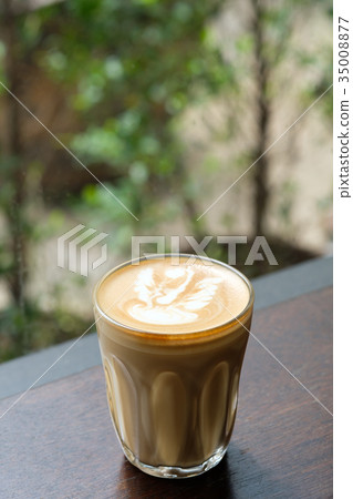 Coffee latte art in coffee shop Coffee latte art in coffee shop 35008877