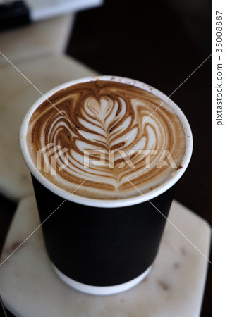 Coffee latte art in coffee shop Coffee latte art in coffee shop 35008887