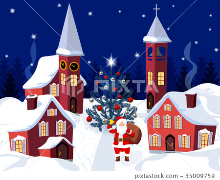 New Year, Christmas. An image of Santa Claus and a New Year, Christmas. An image of Santa Claus and a 35009759
