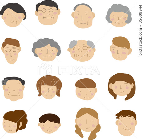 Face only 3 generations - Stock Illustration [35009944] - PIXTA