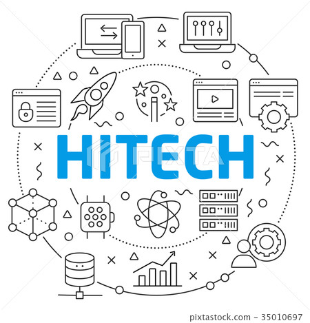 Hitech Linear illustration slide Hitech Linear illustration slide 35010697