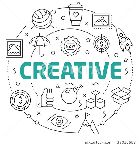 Creative Linear illustration slide for the 35010698