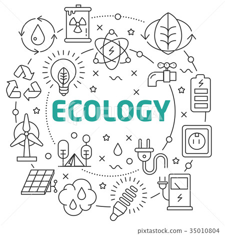 Ecology Linear illustration 35010804
