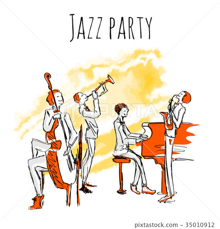 Poster or album cover for jazzband. Concert of Poster or album cover for jazzband. Concert of 35010912
