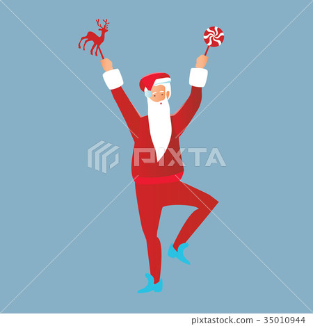 Santa Claus with gift, character for Christmas and 35010944