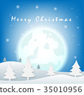 Christmas background with snow flake and hill 35010956