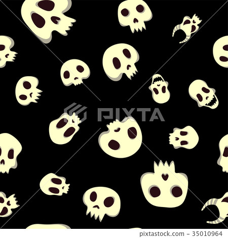 Seamless halloween pattern with skulls. Vector - Stock Illustration ...