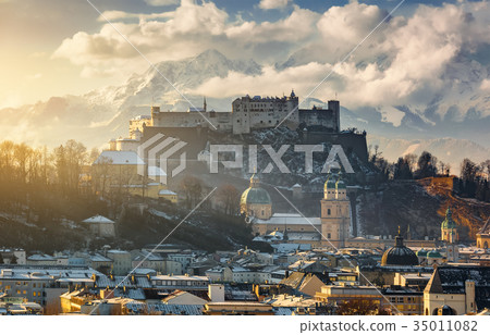scenic landscape in winter, Salzburg, Austria scenic landscape in winter, Salzburg, Austria 35011082