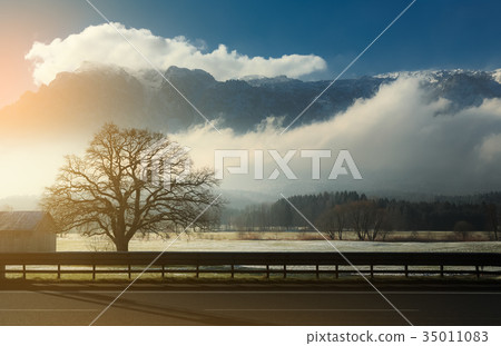 scenic landscape in winter, Switzerland scenic landscape in winter, Switzerland 35011083