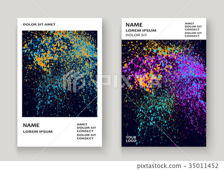 Neon explosion paint splash artistic cover design 35011452